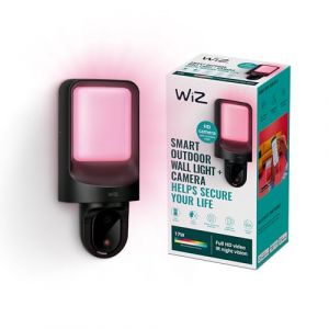 WIZ Applique d'extérieur avec caméra extérieure intégrée avec WiFi, lumière Intelligente en Couleurs Blanches et colorées, contrôlée Via l'application