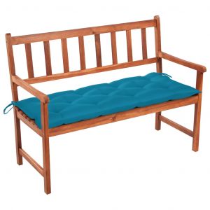 VidaXL Banc de jardin avec coussin 120 cm Bois d'acacia massif Bleu