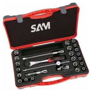 Sam Outillage Coffret 26 Outils 1/2'' En Mm Et En Pouce