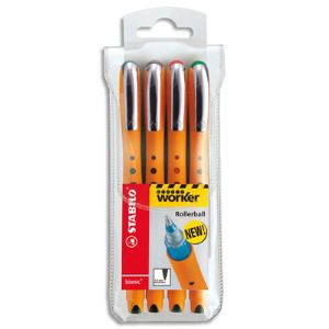 Stabilo 4 stylos roller Bionic Worker assorties (0,7 mm)