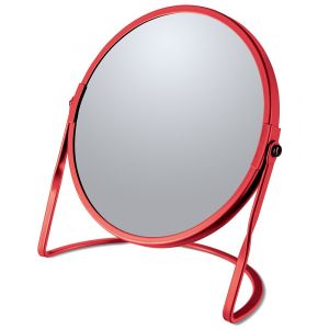 Spirella Miroir grossissant sur pied Acier AKIRA Rouge Mat
