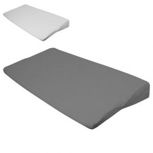 Image de Monsieur Bébé Drap housse 100% coton pour plan incliné - 70 cm de large - Gris Gris