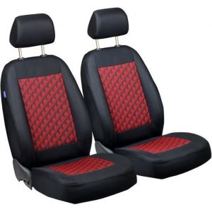 HOUSSES DE SIEGE POUR FIAT PANDA - Housses Avant - Premium Noir Rouge Effet 3D