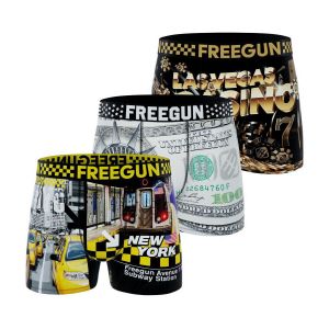 Freegun Boxer Enfant USA, Caleçon Garçon Originale, Ultra-Doux et Respirant (Lot de 3) 8 ans/10 Ans