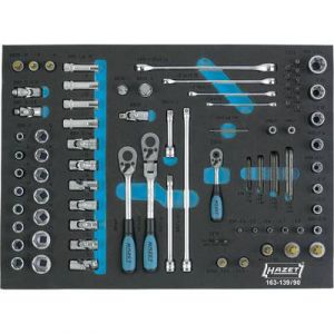 Hazet Coffret cl&eacute; + douilles 90 pi&egrave;ces 163-139/90 m&eacute;trique 1/4"" (6.3 mm) 3/8"" (10 mm) 1/2"" (12.5 mm)