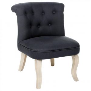 Image de Atmosphera Fauteuil Design Lin "Calixte" 63cm Bleu Chalk