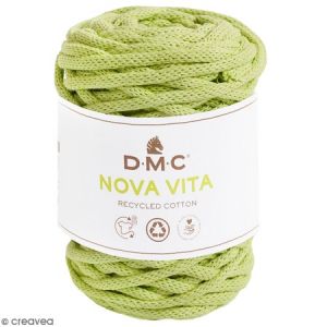 Dmc Fil coton recyclé Nova Vita - Macramé, Crochet, Tricot - Vert Pistache - 250 g