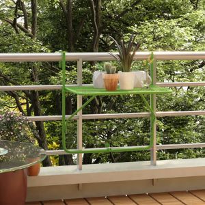 VidaXL Table de balcon Vert 60x40 cm Acier