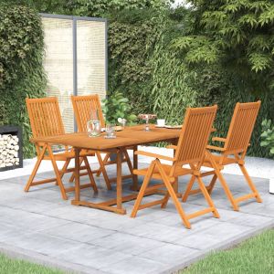 VidaXL Ensemble de salle à manger de jardin 5 pcs Bois d'acacia massif