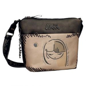 Anekke - Sac bandouli&egrave;re large "Koko" - 33 x 28 x 13 cm - Bleu