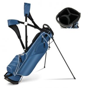 Support de sac de golf Coast - SP37263NY - Avec pieds en fer, poignées en forme d'âne et bandoulière - Tissu polyester - Bleu