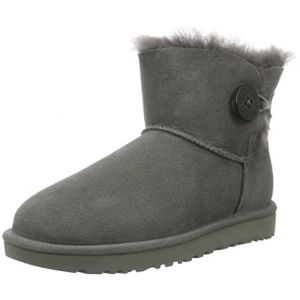 Image de UGG australia UGG Mini Bailey Button, Bottes Courtes Femme, Gris (Grigio), 37 EU