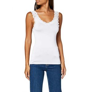 Pieces T-shirt Sans Manches Barbera Lace M Bright White