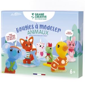 Graine Créative Kit DIY Bougies à modeler - Petits animaux - 2 pcs