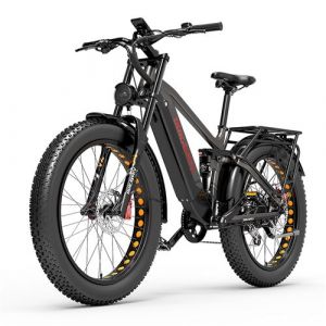 Vélo électrique Dukawey Silvertip8 Autonomie 150km Moteur 1000W Batterie 52V20Ah Tout suspendu 26 pouces VTT Fat bike Gris