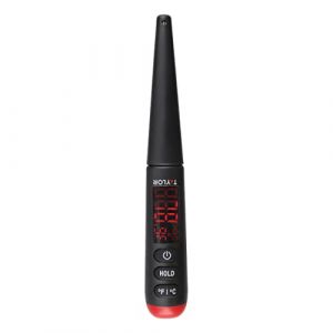 Taylor Thermomètre de Cuisine Numérique avec Affichage LED, Plastique / Acier Inoxydable, 24,5 cm, Noir
