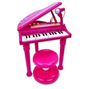 Bontempi Piano &eacute;lectronique avec microphone 53 cm rose