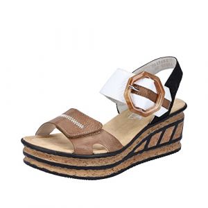Rieker Femme 68176 Sandale, Beige, 42 EU