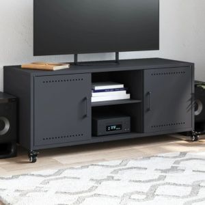 VidaXL Meuble TV, Armoire de T&eacute;l&eacute;vision avec &Eacute;tag&egrave;res, Support T&eacute;l&eacute; avec Rangement Salon Salle de S&eacute;jour, Anthracite 846664