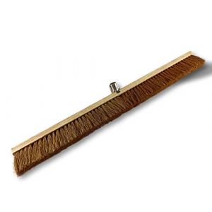 Kibros Balai d'atelier Type cantonnier | Lot de 6 | Piste Extérieur | Longueur 100 cm | Garnissage Brosse Fibre Coco Naturel | Semelle Bois | Douille métal boulonnée Ø 28 mm | sans Manche | 2090x6