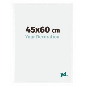 Your Decoration - 45x60 cm - Cadres Photos en Plastique Avec Verre acrylique - Anti-Reflet - Excellente Qualit&eacute; - Blanc Brillant - Cadre Decoration