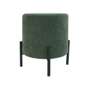 Mobili Rebecca - Pouf Rebecca Mobili Daikon 43,5x38x38 Tissu Polyester Acier Vert Foncé Noir Moderne