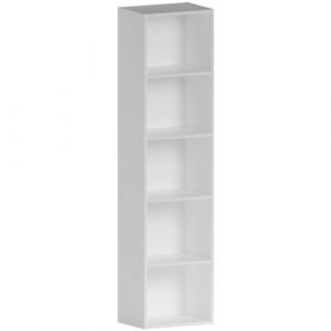 Vida Designs Oxford Bibliothèque à 5 étagères, Bois Blanc, Meuble pour Bureau, Salle de séjour ou Chambre