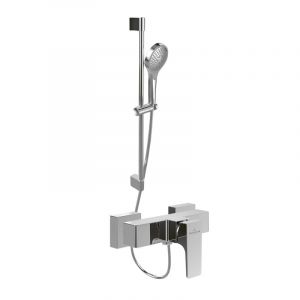 Villeroy & Boch Mitigeur m&eacute;canique douche Architectura Square Chrome + Ensemble de douche Verve Showers 3 jets Chrome