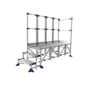 Tubesca Plateforme M&eacute;ca Modul 3 marches 2 garde-corps 2m