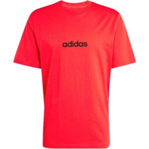 Adidas Homme Essentials Linear Single Jersey Tee, Pure Ruby/Black, S
