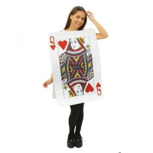 Ptit Clown D&eacute;guisement Carte Reine de C&oelig;ur Costume Carnaval Cosplay Halloween - Blanc - Taille Unique