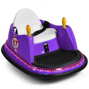 Coast 6V Electric Kids Bone Car Purple - 57 x 75 x 42 cm - Avec lumières, musique et télécommande