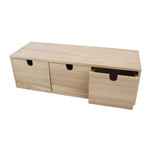 Image de Rayher Commode 3 tiroirs en bois 39.5 x 25.3 cm