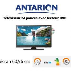 Antarion Télévision TV + DVD LED 24' HD 12V/24V /220V camping car