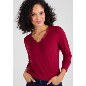 DAMART T-shirt Thermollove dentelle - Rouge