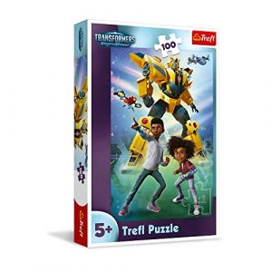 Trefl Transformers:EarthSpark,Transformers Team-Puzzle 100 &Eacute;l&eacute;ments-Color&eacute;s avec des Personnages de Contes de F&eacute;es,Divertissement Cr&eacute;atif,Amusement pour Les Enfants &agrave; partir de 5 Ans