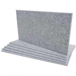 Lot de 6 panneaux muraux acoustiques MENDLER HWC-L52 1m&sup2; surface 60x30cm gris clair