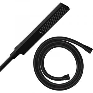 Hansgrohe Pommeau de douche Pulsify e 100 EcoSmart noir mat + flexible de douche 1,25 m Isiflex noir mat - Noir mat