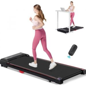 GTPLAYER Tapis de Course &eacute;lectrique,Walking Pad avec T&eacute;l&eacute;commande et LED,Moteur 2.5HP,Ultra Silencieux,Noir-rouge