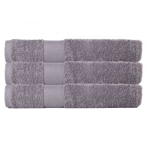 BLANC AVENUE Lot de 3 draps de Bain 70x130 cm 500 GR/m2 Gris