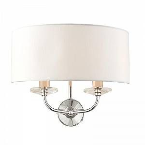 Endon Applique Nixon, nickel brillant et cristal, 2 ampoules