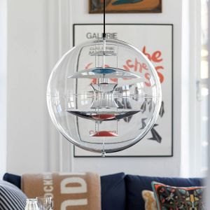 Image de Suspension design colorée vp globe d40 cm - argent