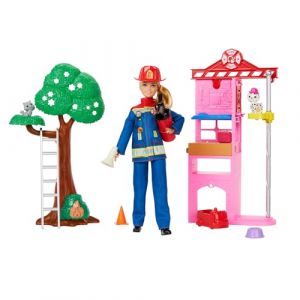 Mattel Poupée firefighter fire station doll