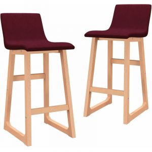 VidaXL Chaises de bar 2 pcs Rouge bordeaux Tissu