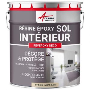 Arcane industries PEINTURE EPOXY SOL - REVEPOXY DECO - Ivoire Clair - RAL 1015 - 2.5 kg (jusqu'à 12.5 m² en 2 couches)
