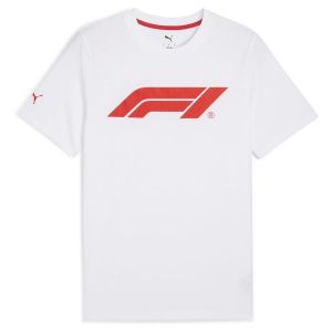 Puma T-shirt F1 Essentials Logo manches courtes blanc rouge - L