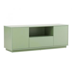 Oviala Meuble TV moderne rectangulaire L140 cm vert