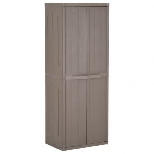 Image de VidaXL Armoire de rangement de jardin Marron 65x45x172 cm PP