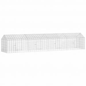 VidaXL Cage Pour Lapins Argent 400 X 78 X 78 Cm Acier Galvanis&eacute;