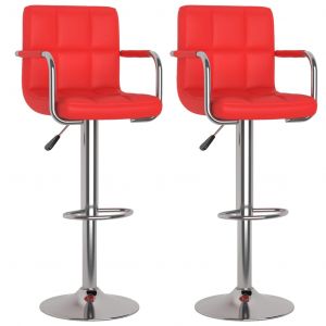 VidaXL Tabourets Similicuir de bar 2 pcs Rouge